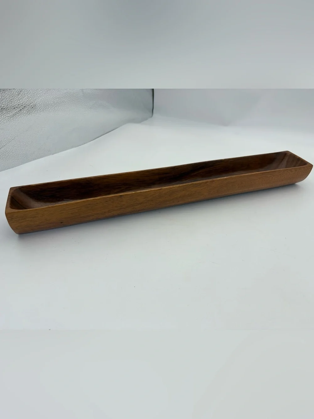 Gorgeous Mid-Century Modern Wooden Elongated Serving Tray